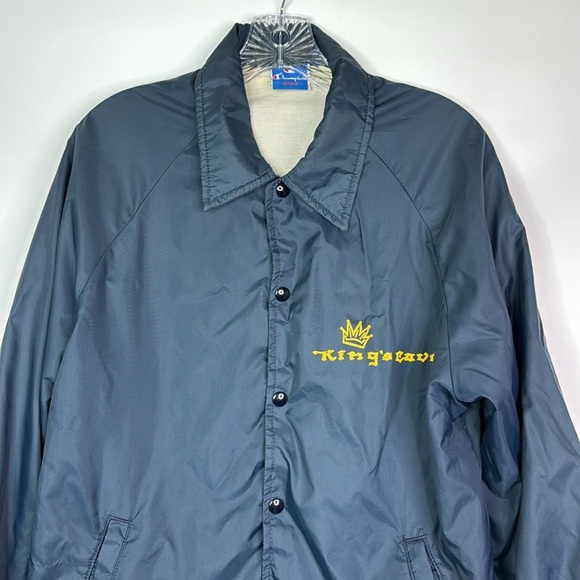 Vintage Champion King's Cove Navy Blue Button Jacket Size Medium 80s - Picture 2 of 10